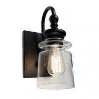 Castara 1-Light Black Bathroom Wall Light 