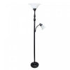 Elegant Designs 2 Light Mother Daughter Floor Lamp with White Marble Glass, Restoration Bronze