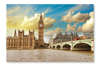 Beautiful View Of Westminster Bridge And Houses Of Parliament 28x42 Wall Art Frame And Fabric Panel