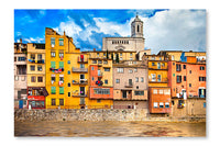 Girona - Pictorial City of Catalonia, Spain 24x36 Wall Art Fabric Panel Without Frame