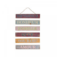 Etched Inspirational Wood Plaques French - Set of 6 Wall Decor