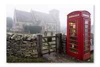 Telephone Box Near Snowshill Church 28x42 Wall Art Fabric Panel Without Frame