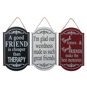 MDF Hanging Wall Plaque Inspirational - Set of 3 Wall Decor