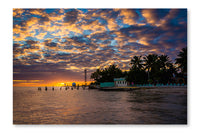 Sunset Over The Gulf of Mexico 16x24 Wall Art Fabric Panel Without Frame