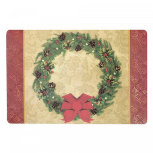 Eva Placemat Christmas Wreath 12 x 18 - Set of 12