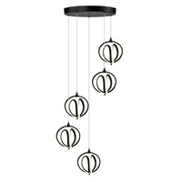 Rose 5-Light LED Black Chandelier