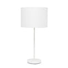 Simple Designs White Stick Lamp with Fabric Shade, White Table Lamp