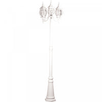 Classico 3-Light Outdoor White Lantern and Post 