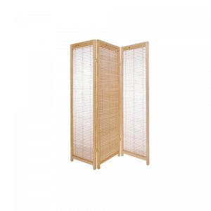 3 Panel Adjustable Wooden Shutter Screen Natural