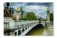 Beautiful Bridge Of Alexandre Iii In Paris 28x42 Wall Art Frame And Fabric Panel