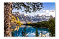 Landscape View of Moraine Lake  Mountain Range 24x36 Wall Art Fabric Panel Without Frame