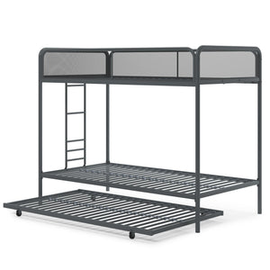 Atwater Living Elia Triple Twin Metal Bunk Bed - Grey