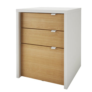 Nordika Chrono Filing Cabinet - White/Natural Maple