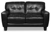 Curt Genuine Leather Loveseat - Black