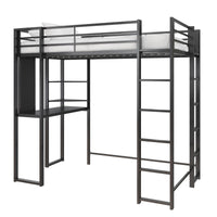 Atwater Living Alix Twin Metal Loft Bed with Desk - Black 