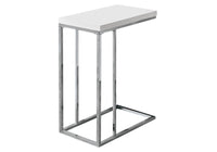 Glossy White with Chrome Metal Accent Table