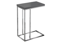 Glossy Grey with Chrome Metal Accent Table