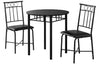 Small 3-Piece Round Dining Package - Black