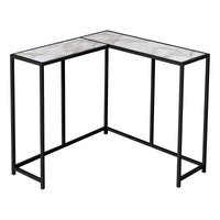 White Marble-look Black Console Table