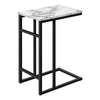 White Marble Black Metal Accent Table