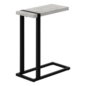 Grey Reclaimed Wood-look Black Metal Side Table