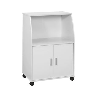 White On Castors Kitchen Cart