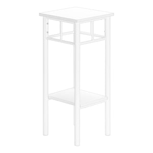 White, White Metal Accent Table