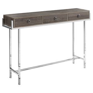 Dark Taupe Chrome Metal Accent Table