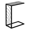 Grey Stone-look Black Metal Accent Table