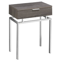 Dark Taupe Chrome Metal Accent Table