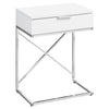 Glossy White Chrome Metal Accent Table