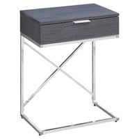 Grey Chrome Metal Accent Table