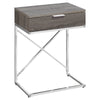 Dark Taupe Chrome Metal Accent Table