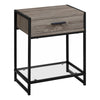 Dark Taupe Black Tempered Glass Accent Table