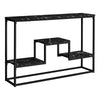 Black Marble-look Black Metal Console Table