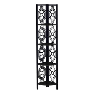 Black Black Metal Corner Etagere Bookcase