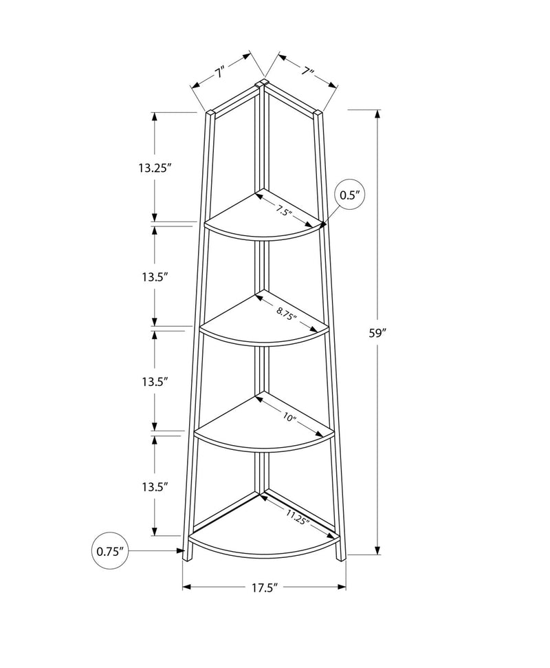 Black Black Metal Corner Etagere Bookcase | The Brick