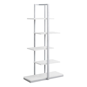 White Silver Metal Bookcase