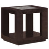 Espresso Veneer with Glass Insert Accent Table