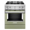 KitchenAid 4.1 Cu. Ft. Smart Dual Fuel Range with Self-Clean - Avocado Cream - KFDC500JAV