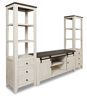 Madison Rustic 3 Piece Entertainment Centre with Storage and Cable Management for TVs up to  65