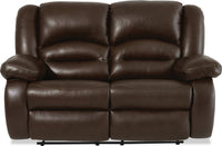 Toreno Genuine Leather Reclining Loveseat - Brown 