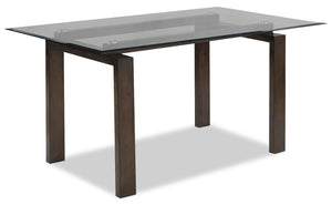 Tyler Dining Table with Glass Top, Wood, 64