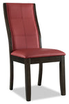 Tyler Dining Chair with Vegan-Leather Fabric, Wood - Red