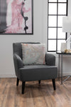 Aimy Linen-Look Fabric Accent Chair - Dark Grey | The Brick