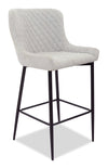 Demi Counter-Height Stool with Velvet-Like Fabric, Metal - Taupe