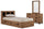 Driftwood Mates Bed 5pc Set with Storage Headboard, Dresser & Mirror, Brown - Full Size