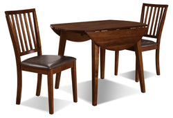 Andi 3pc Drop-Leaf Dining Set with Table & 2 Chairs, 42