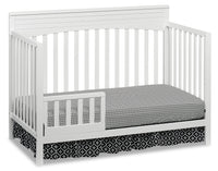 Harper 4-in-1 Convertible Baby Crib & Toddler Bed Set with Guard Rail Conversion Kit - White 