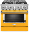 KitchenAid 5.1 Cu. Ft. Smart Dual Fuel Range with Self-Clean - Yellow Pepper - KFDC506JYP